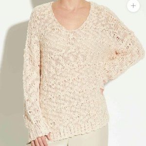 Chelsea & Theodore Women Whisper Sweater Crochet Knit Pullover Size Small